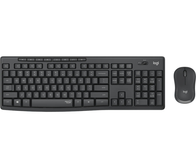 Logitech MK295 Silent Wireless Keyboard Mouse Combo - Black - لوحة مفاتيح و فأرة